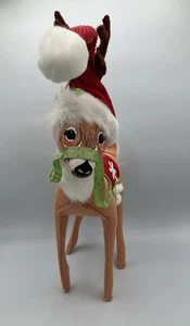 Annalee 13 pulgadas copo de nieve reno 2011 fieltro Santa sombrero astas - Imagen 1 de 4