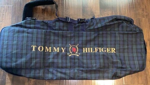 Tommy Hilfiger Vintage Golf Bag Travel Duffle Plaid Green Crescent Logo Rare - Picture 1 of 13