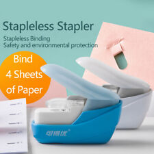 Book Paper Stapling Mini Portable Stapleless Stapler School Office Supplies F2