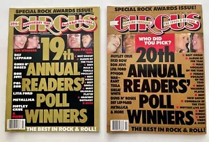 Lot Circus Rock Magazines 19th AND 20th Annual Readers Poll Winners 1989, 1990 - Picture 1 of 4