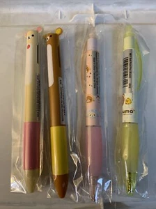 4 NEW RARE San-X Rilakkuma PEN & PENCIL lot  2,2 Color Pens 1 Basic 1 Mechanical - Picture 1 of 12