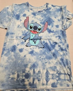 Disney Stitch Blue Washed Soft Short Sleeve T-shirt with Shiny Letters XL 16/18 - Picture 1 of 3