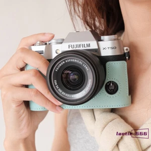 Genuine Leather Half Case For Fujifilm X-T50 Insert XT50 Camera Cover Strap New - Picture 1 of 31