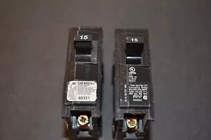 USED PAIR OF Siemens 15 Amp Single Pole Type QP Circuit Breaker Q115 - Picture 1 of 2