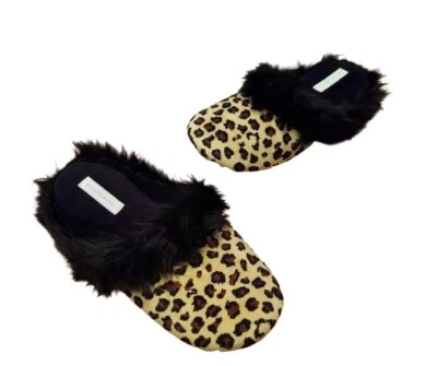 Zapatillas de mula Charter Club de piel sintética con estampado de leopardo talla 5-6 Foto 1 de 4