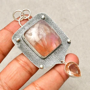 Colgante de joyería hecha a mano de plata de ley 925 con piedras preciosas de ametrino de 2,83" - Imagen 1 de 8
