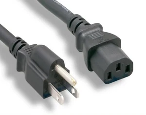 Computer Monitor TV Replacement Power Cord - Black - 6 Ft - Bild 1 von 3