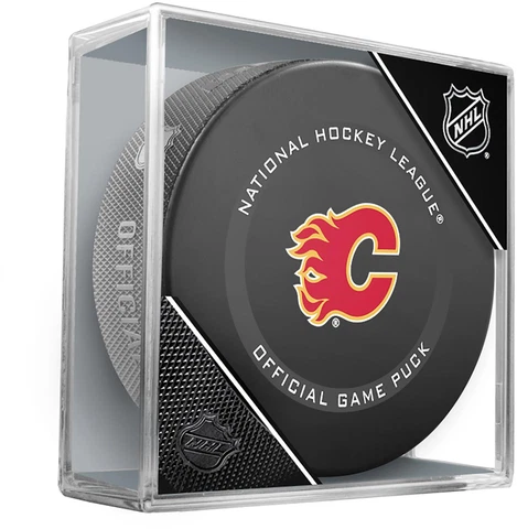 Calgary Flames Unsigned Inglasco 2021 Model Official Game Puck Cover