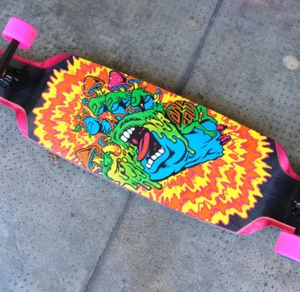 Santa Cruz 9.5"x37.4" TOXIC SCREAMING HAND DROP DOWN Longboard Complete - Picture 1 of 5