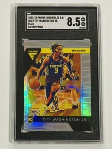 2022-23 Chronicles Draft #10 Tyty Washington Jr. RC Flux SGC 8.5 Silver Prizm - Picture 1 of 2