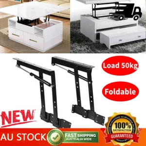 2x Folding Lift Up Coffee Table Mechanism Hardware Heavy Duty Lifting Hinges - Picture 1 of 9