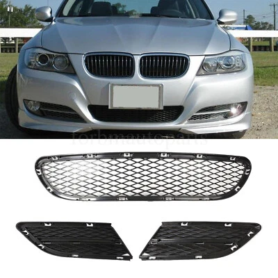 FOR BMW 3 Series E90 325i 328i  3PCS 09-11 Front Lower Bumper Grille Grill Kit Foto 1 de 4
