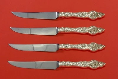 Juego de cuchillos para carne Les Six Fleurs de Reed & Barton de plata esterlina 4 piezas HHWS personalizados Foto 1 de 2