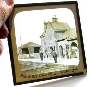 Holmes Chapel Railway Station antique photo magic lantern slide #010 - Picture 1 of 1