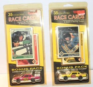 Vintage Lot 2 Druckguss Nascar Traks Bonus Pack Harry Gant Sterling Marlin Auto mit Karten - Bild 1 von 14
