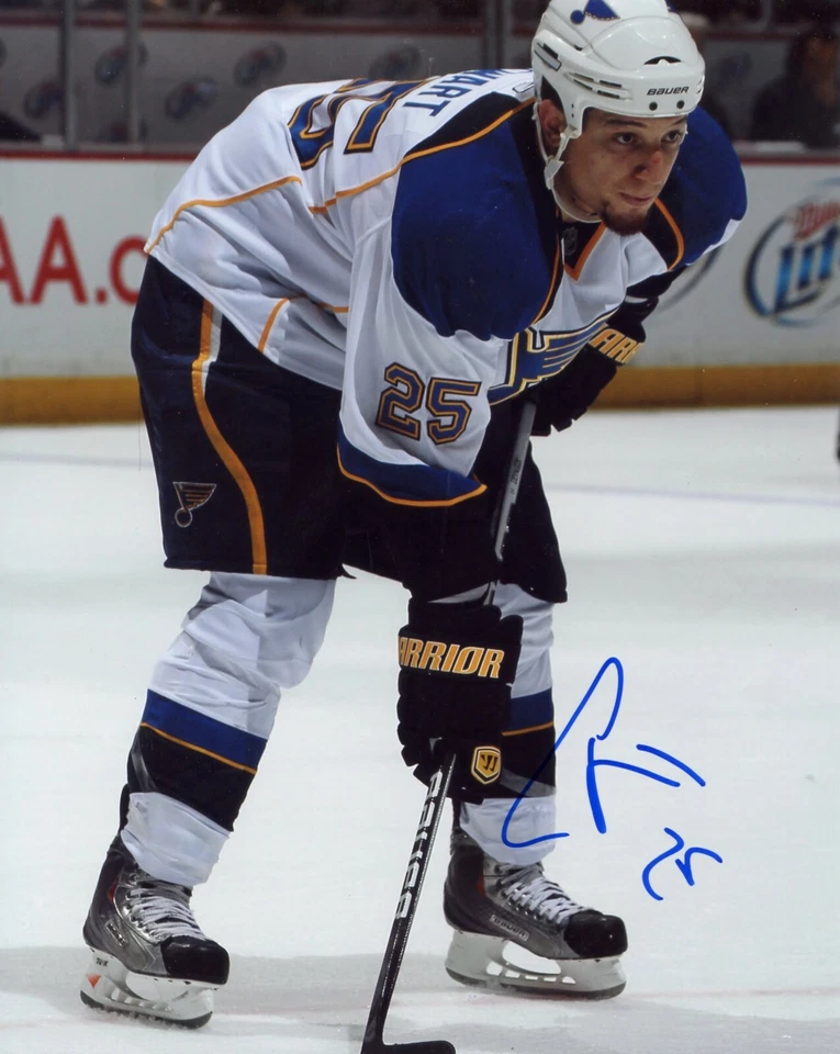 FOTOGRAFÍA 8X10 FIRMADA POR CHRIS STEWART CERTIFICADO DE AUTENTICIDAD DE ST LOUIS BLUES Foto 1 de 1