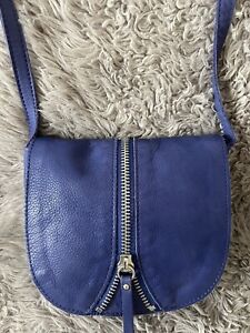 LINEA PELLE Collection Pebbled Leather Crossbody Bag Flap Silver Hardware