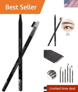 Tattoo Eyebrow Makeup Set - 5 Waterproof Pencils for Perfect Brow Shaping, Black - Picture 1 of 11