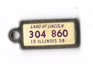 DAV Mini Nummernschild Illinois 1958 Land Of Lincoln 304 860 Oldtimer sehr guter Zustand + - Bild 1 von 2