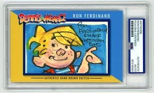 Ron Ferdinand Signed Sketch (PSA) Dennis the Menace Cartoonist Sunday Newspaper - Picture 1 of 2