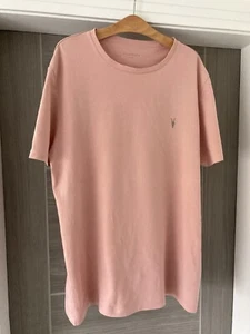 MENS PINK ALL SAINTS T SHIRT 22 INCH PIT TO PIT , 29 INCH TOP/BOTTOM, LARGE - Picture 1 of 6