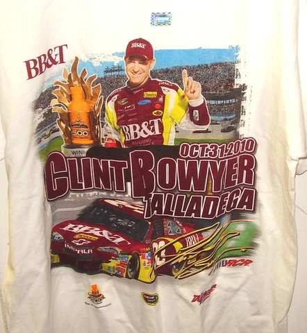 VINTAGE 2010 CHASE #33 BB&T TALLADEGA WIN TEE RCR SHIRT CLINT BOWYER SMALL NWT Cover