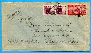 DEMOCRATICA - £.100 + £.20 x 2 su Aerogramma per ARGENTINA (278699) - Imagen 1 de 2