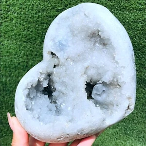 1669G Natural celestite Quartz Heart Crystal Mineral specimen Healing - Picture 1 of 12