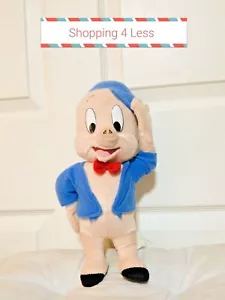 PORKY PIG SALUTING Looney Tune Jacket RED BOW HAT Plush Stuffed Animal - Picture 1 of 9