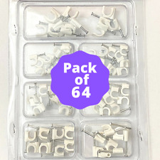 CABLE CLIPS white Wall Tacks Wire Cord Detangle Clamp Sizes 4 sizes assorted