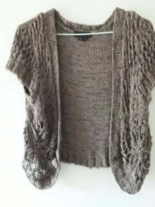LIZ JORDAN Jacket Women's Size Large Knit Short Sleeve Cardigan Summer - Picture 1 of 9