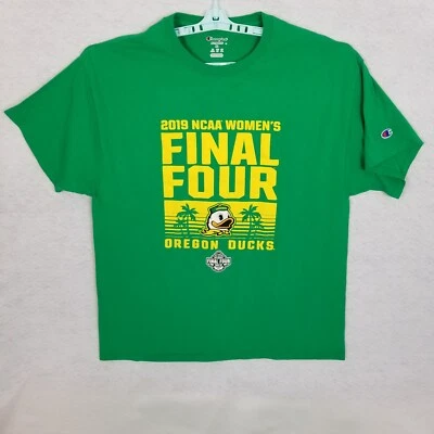 CHAMPION 2019 OREGON DUCKS Women's Final Four T-Shirt ~ Basketball ~ Green ~ XL - Image 1 of 4