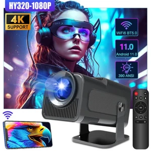 HY320 Portable Smart Projector 4K Native Android 11 Wifi6 390 ANSI BT5.0 1080P - Picture 1 of 9