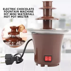 Mini Schokoladenbrunnen Schmelzen mit Heizung Fondue Wasserfall Töpfe Maschinen - Bild 1 von 6