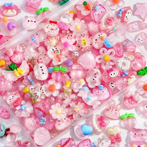 60Pcs Pink Slime Charms Assorted Cute Jelly Embellishments, Kawaii Accessories, - Picture 1 of 12