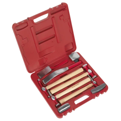 Sealey CB58 Panel Body Beating Set Drop Forged Dolly Hickory Shaft Hammer - Image 1 of 4