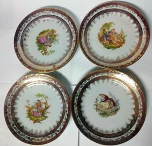 piatto ceramica piatti antichi bianco set 4 pezzi vintage piedi o arredamento casa - Foto 1 di 6
