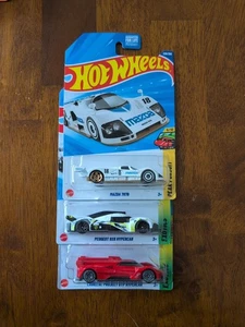 Hot Wheels 2025 White Mazda 787B, Cadillac GTP Hypercar & Peugeot 9X8 Hypercar - Picture 1 of 4