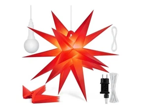 NEU 3D Leuchtstern LED-Lampion ROT Christ/Weihnachtslaterne ø ca. 60cm IP44 Deko - Bild 1 von 4