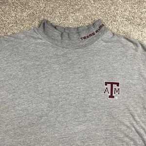 VTG Texas A&M Aggies Long Sleeve Mock Neck Gray Men L Logo Embroidered Colosseum - Picture 1 of 10