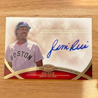 Jim Rice 2012 Topps Tier One Crowd Pleaser Auto /75 Red Sox HOF - Image 1 of 3