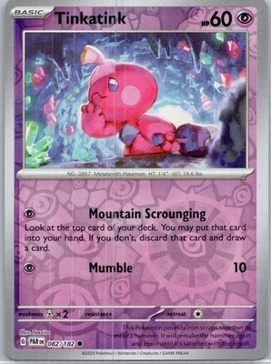 Tinkatink Reverse Holo Common SV04: Paradox Rift 082/182 NM - Image 1 of 2