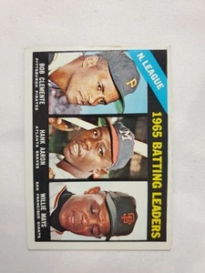1966 Topps - League Leaders Willie Mays, Bob Clemente, Hank Aaron #215 - NM - Bild 1 von 11