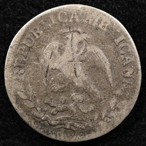 Mexico 1/2 Real 1826, Coin, Silver, Cud Die Error, Medal Alignment, Inv#F834 - Picture 1 of 2