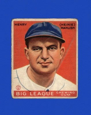 Goudey Set-Break 1933 #187 Heinie Manush baja calidad (arruga) *GMCARDS* Foto 1 de 2