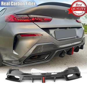 Labio difusor parachoques trasero carbono real para BMW Serie 8 G16 840i M-Sport 2018-2022 - Imagen 1 de 13