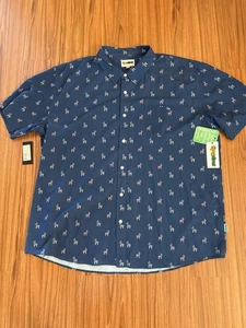 Camicia uomo Tipsy blu/multi elfi pinata stampa all over camp nuova con etichette taglia 4XL RACK - Foto 1 di 8