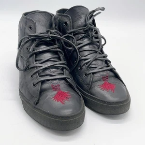 Gucci Tom Ford High Cut Sneakers Size EU 38.5 US about 6.5 Black Leather Mens - Picture 1 of 9