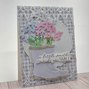 Handmade Greeting Card ocbrandy a little something to make you smile lavender - Picture 1 of 2