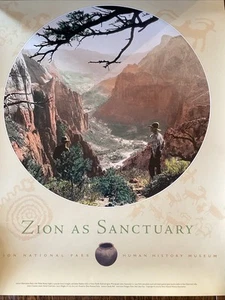 Vtg 2002 Poster Zion National Park 1929 Photo 16x20” Sanctuary New With Flaw - Picture 1 of 6